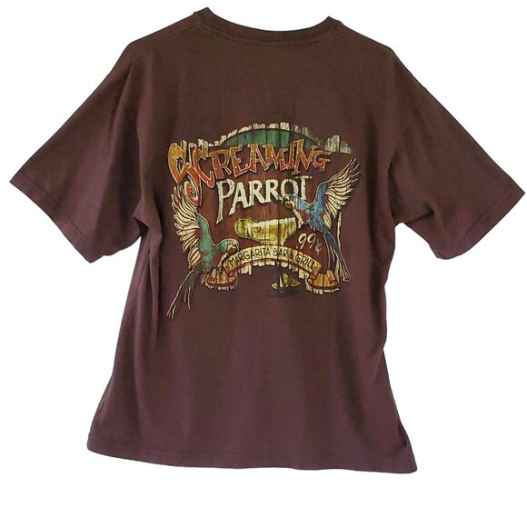 Newport Blue T-Shirt Men's Medium Screaming Parrot Margarita Bar & Grill Brown - Picture 2 of 7